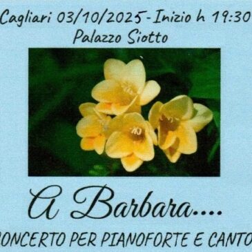 Venerdì 3 Ottobre 2025 – A Barbara